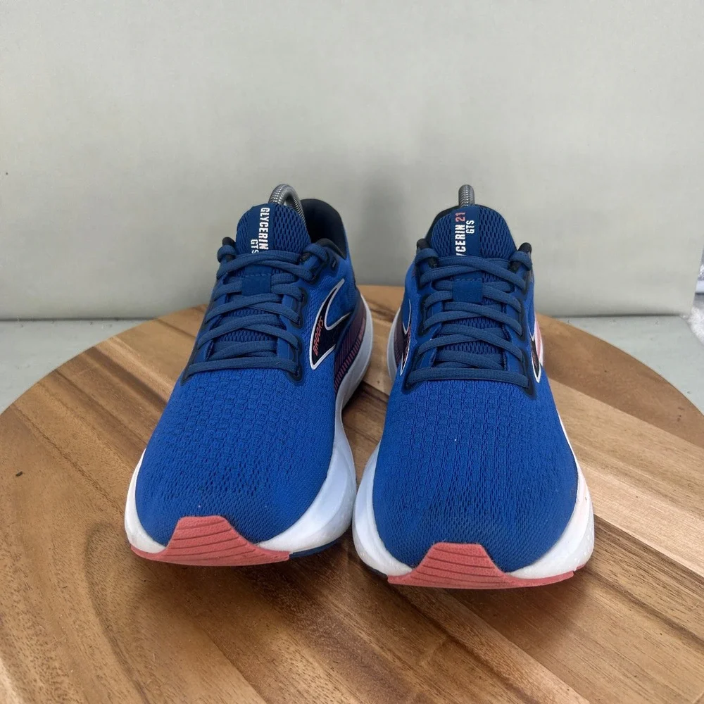 Brooks Glycerin GTS 21 Womens Running Shoes Blue Pink 1204091B496 Size 10 B
